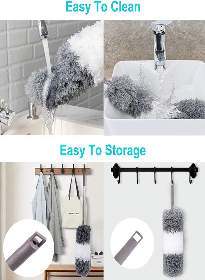 UPPERCUT Microfiber Duster, with Extension Pole(Stainless Steel) 30 to 100 Inches, Washable Lightweight Dusters, Reusable Bendable Dusters for Cleaning Ceiling Fan, High Ceiling, Blinds, Furniture, Cars - Image 3
